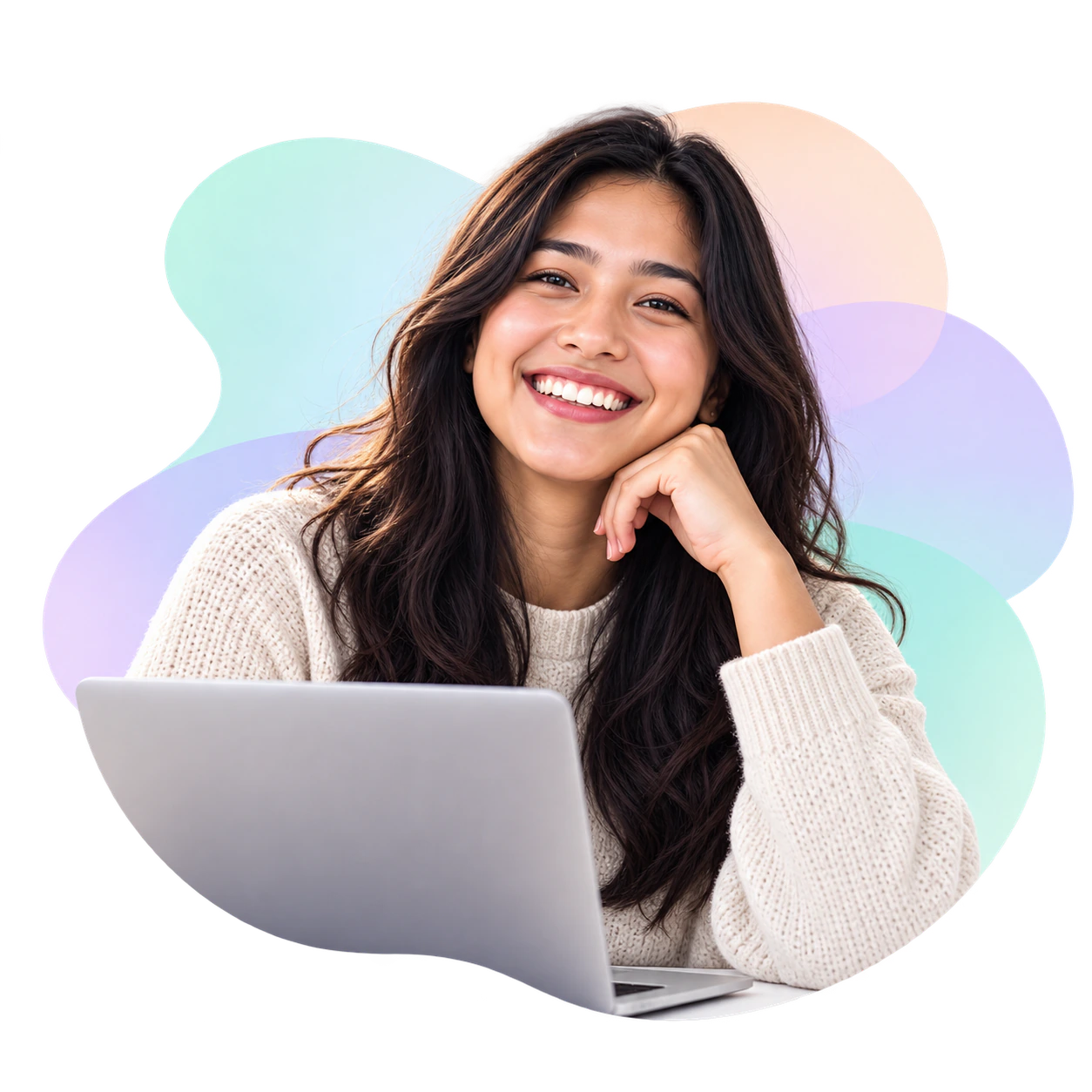 Candidate getting ready to build her professional profile